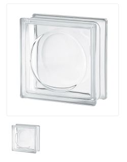 Clear Glass Block with Circle Pattern