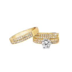 10k Yellow Gold Stackable Round Brilliant-Cut Ring