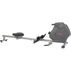 Sunny Health & Fitness Multi-Function Premium Magnetic Rowing Machine, Bicep Curls, Upward Rows, Seated Rows, Foldable Slide Rails