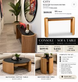 City Furniture Nomad Console Sofa Table