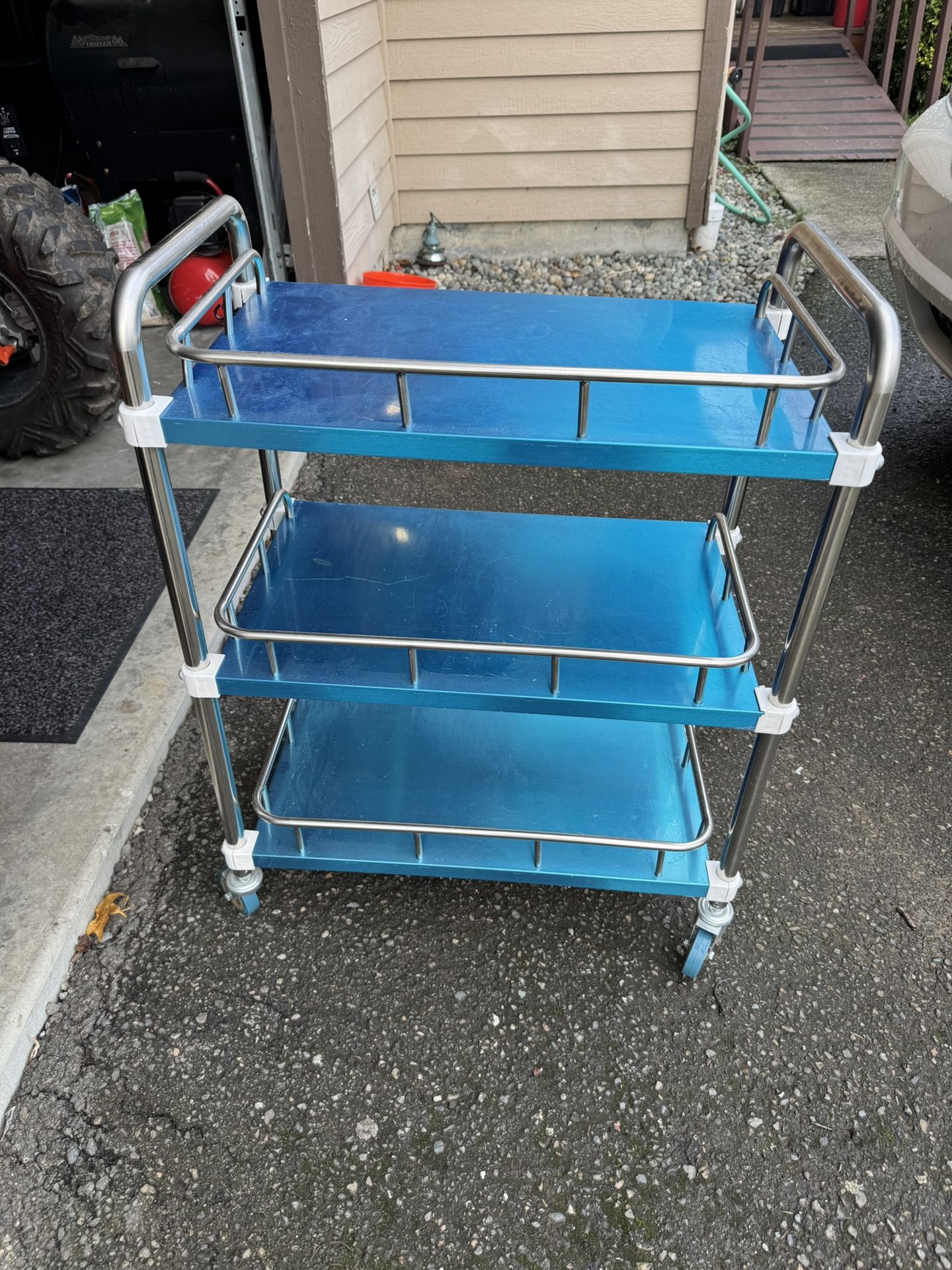 Medical Supply Stainless Steel Shelf On Wheels / Metal Rack