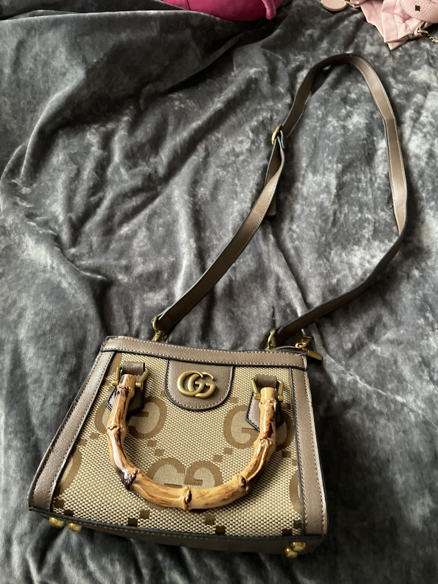 Gucci Diana Purse | Gucci Diana Mini Tote Bag in jumbo GG canvas with bamboo handles
