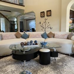 Modern S-Curve And Semicircle Coffee Table