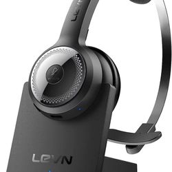 Bluetooth 5.0 Headset, Wireless Headset with Microphone (AI Noise Cancelling), 35Hrs Bluetooth Headphones with USB Dongle for PC, Suitable for Remote 