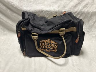 Vintage Large black gold Golden Nugget Casino Gym duffel bag