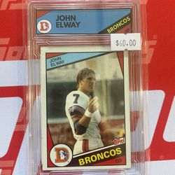 1984 Topps JOHN ELWAY rookie RC w/ custom slab