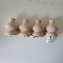 4 Wooden Tulip Bun Foot