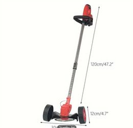 90-Degree Adjustable Cordless Lawn Mower 2batteries