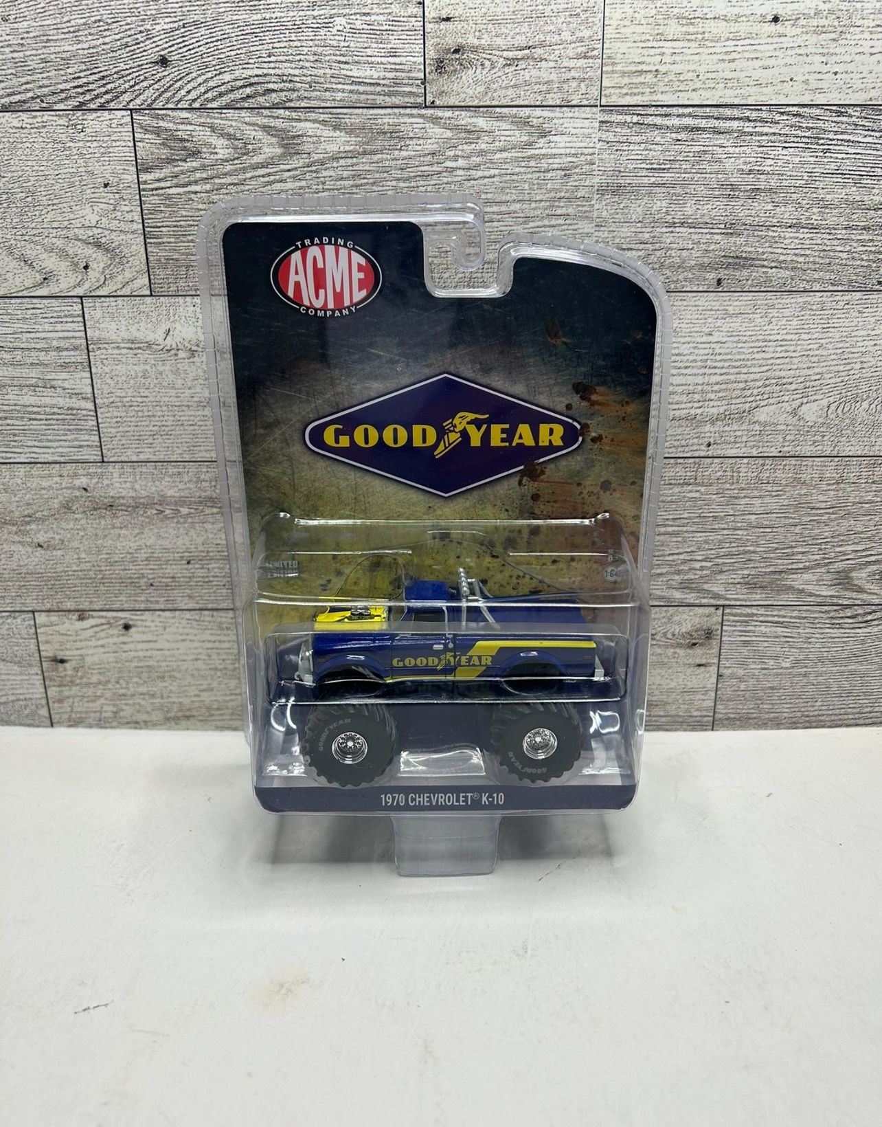 ACME Trading Company GOODYEAR Blue ‘1970 Chevrolet K - 10 • Die Cast Metal • Made in China Scale 1:64