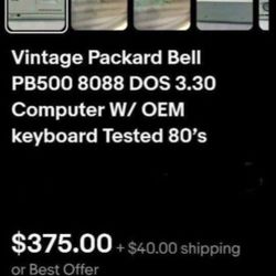 Retro Old School 80s Gaming PC Packard Bell Pb500