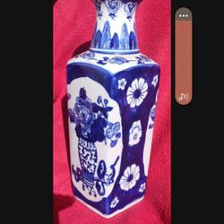 Vintage Large Japanese Vase Hand Painted