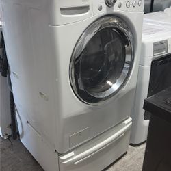 Lg Frontload Washer With Pedestal!