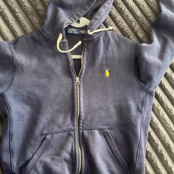Polo Ralph Lauren Black Zip-Up Hoodie - Size Medium 