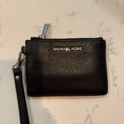 Black Michael Kors Card Holder Coin Wristlet