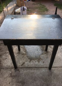 Black painted wood drafting table