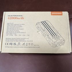 GooDaa 42800 mAh Solar Power Bank With Built In Cables Model PN-W33 - Black