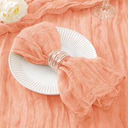 30 Pack Peach Cheesecloth Napkins Fall Thanksgiving Cloth Napkins Set of 30 Dinner Table Napkins Bulk 21x21 Inches for Thanksgiving Wedding Bridal Sho
