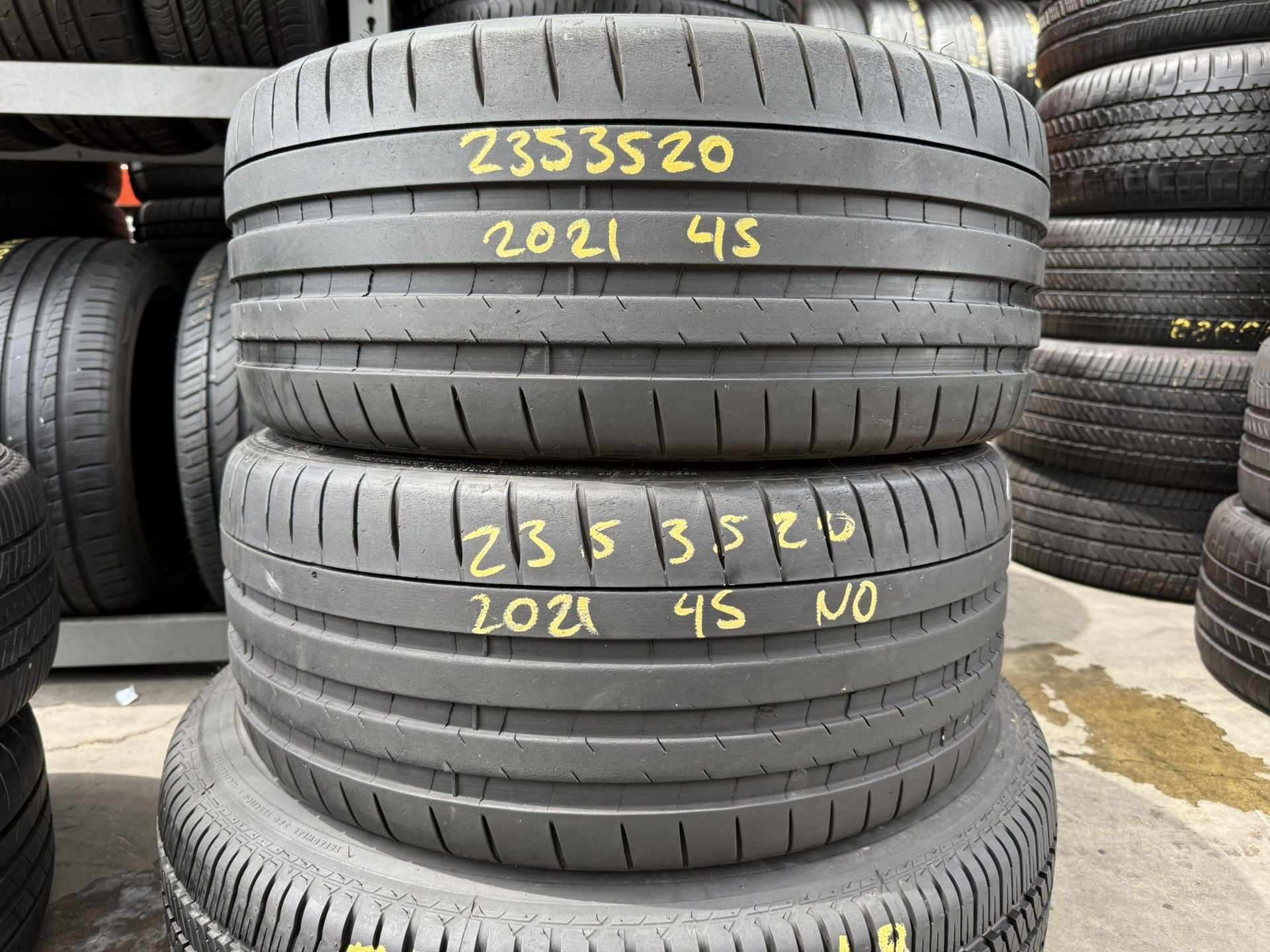 20” tires semi new michelin 235/35/20 with free installation $200 both