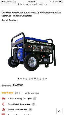 Dual fuel generator 5500 watts