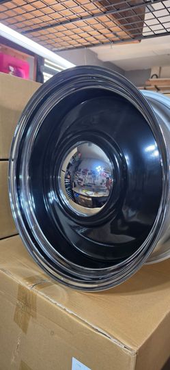 20" steel wheels black and chrome