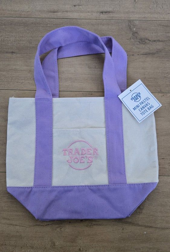 For Sale: 
Brand New Never Used Trader Joe's Mini Pastel Canvas Tote Bag