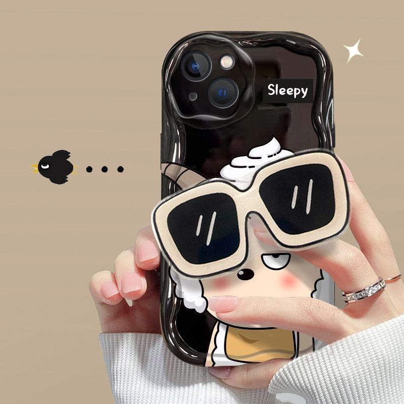 Apple 15 mobile phone case new cartoon lazy sheep