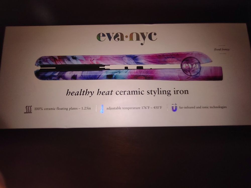 Eva-nyc Healthy Heat Ceramic Styling Iron Fully Adjustable For 176 To 450 Far Infrared And Ionic Technologies