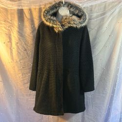 Women’s BB Dakota Faux Fur Hooded Knit Coat