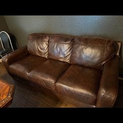 Real Leather - Couch And loveseat