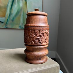 Vintage Handcrafted Sheesham Wood Vessel H8” ( firm on price )