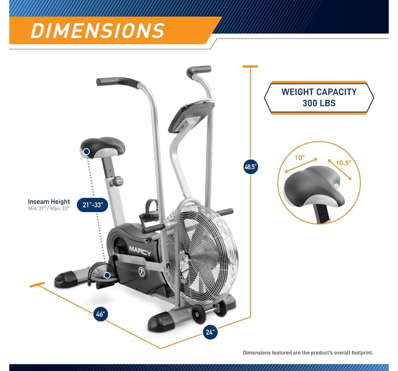 Marcy Air Resistance Exercise Fan Bike