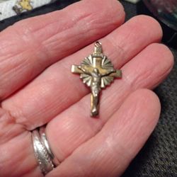 Sterling/12k Gold Filled Cross Pendant