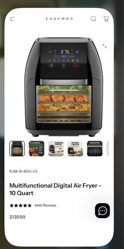 Chefman Multifunctional Digital Air Fryer - 10 Quart