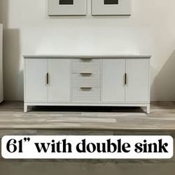 Clearance On 61" Bathroom Vanity Stone Countertop  (Open Box)