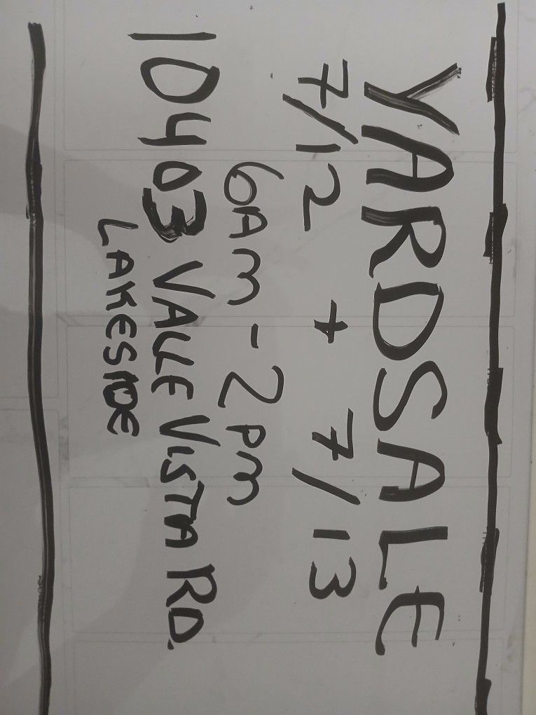 Yard Sale 7/12 & 7/13