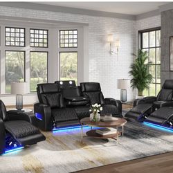 NEW DUBAI 3pc POWER RECLINING SOFA LOVESEAT AND RECLINER SPECIAL ORDER ONLY - BEDROOM FURNITURE FINANCING AVAILABLE 