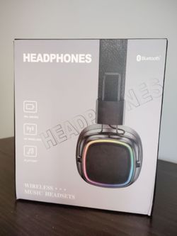 Wireless Bluetooth Headphones with RGB Lighting