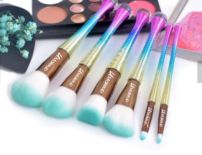 6pcs spiral Handel makeup brush set