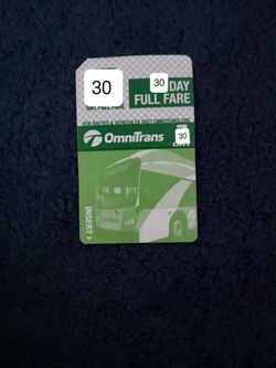 30 day Omni Trans bus pass(unused)