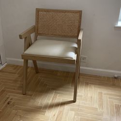 2 Pierre Jeanneret Dining Armchairs With Seat Pad