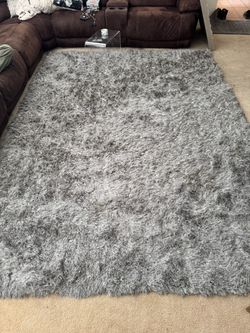 Large Gray Shag Area Rug 8’x12’