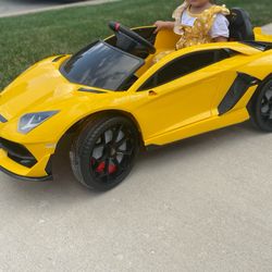 Toddler Yellow Lambo Car