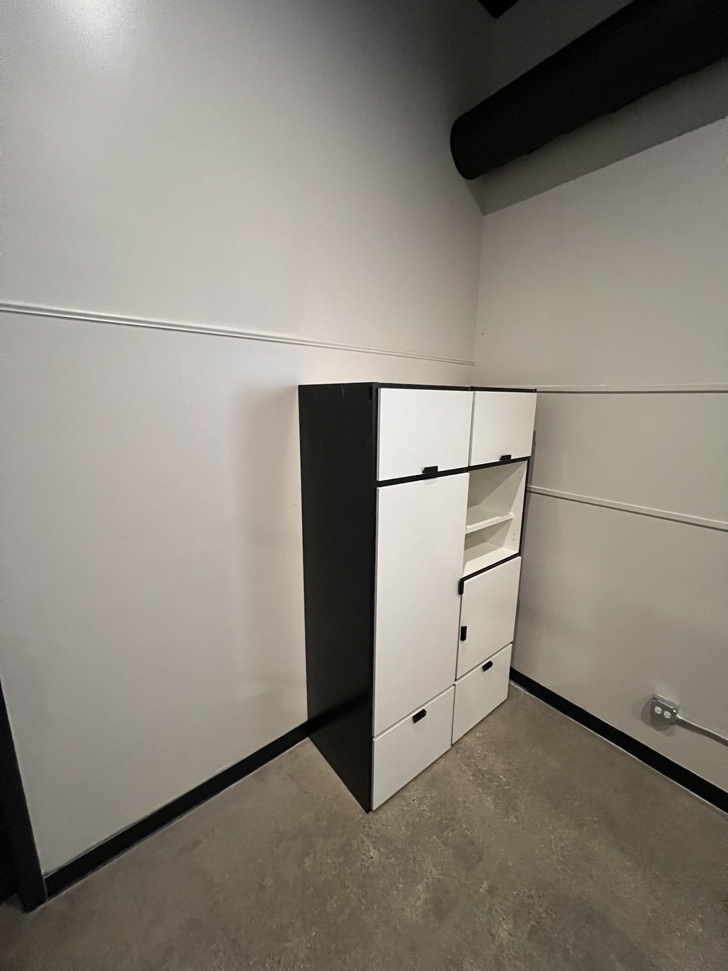 "Modern Black and White Cabinet with Drawers - Barely Used - $350 (Retail $500)"