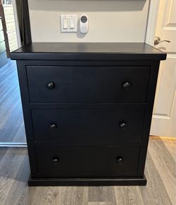 Beautiful 3 Drawer Black Dresser
