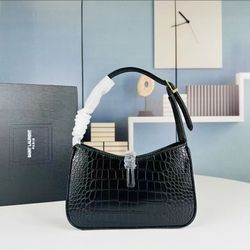 Black hand-held crossbody bag