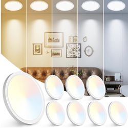 7 inch LED Ceiling Light, 3000K/3500K/4000K/5000K/6500K Adjustable Flush Mount Light Fixture,1500LM 15W Thin White Flat Lamp for Hallway Kitchen Bathr