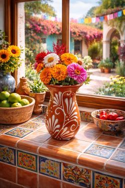 Talavera flower vase