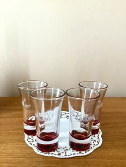 Lapostolle 4 Grand Marnier Red Base Shot Glasses
