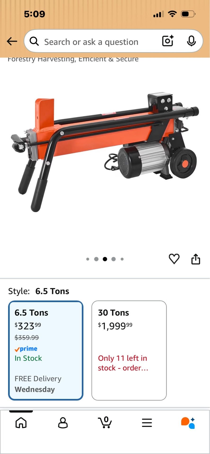 Super handy log splitter