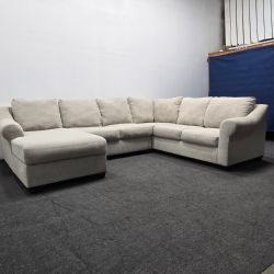 Can Deliver! White Sectional Sofa Couch Washable Pillows/Cushions
